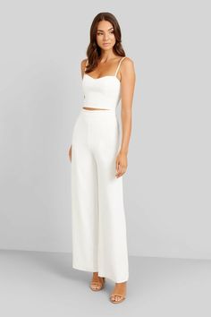 Kookai - Kookai Willow Pants on Designer Wardrobe Designer Wardrobe, White Pants, Short Rompers, Crop Tee, Kids' Dresses, Outfit Of The Day, Wide Leg Pants, Clothing Brand, Timeless Fashion