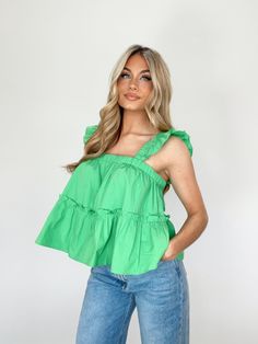 L6993 ruffled square neck tank by together St Pattys Day Outfit, Trendy Boutique Clothing, Lane 201, Dinner Drinks, Just Black, Spring Vacation, Junior Fashion, Country Concert Outfit, Trendy Boutique