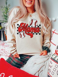 Baseball Mama Glitter Sweatshirt, Baseball Mom Sweater, Sports Mom Tee, Sports Gifts For Mothers Day , Mom Gift for Baseball, Baseball Mom  Hi There!  We use one of the best quality t-shirt brands out there! Bella Canvas, Gildan Soft Style, Super comfy, cozy and oh so soft! :  * All Solid Color T-SHIRTS are 100% Cotton.  * All Heather Color T-SHIRTS and All Sweatshirts are combined with cotton and poly mix which makes them extra soft and so comfortable!s are combined with cotton and poly mix whi Winter Sports T-shirt With Letter Print, Sporty Tops With Lettering For Sports Season, Sporty Tops With Lettering For Sports, Game Day Sportswear Tops With Letter Print, Graphic Print Sweatshirt For Sports Season, Graphic Print Sweatshirt For Sports Season Workout, Graphic Print Sweatshirt For Workout And Sports Season, Graphic Print Sweatshirt For Workout During Sports Season, Letter Print Sweatshirt For Sports Season Workout