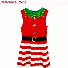 Reference Point Red White Candy Cane Sequin Dress Reference Point Candy Cane Christmas Dress Green Sequins Trim Red White Black Green Size Small 100% Acrylic Apprx Laying Flat: Pit To Pit 17.5” Shoulder To Hem 37” Dresses Reference, Christmas Dress Green, Dress Reference, Light Blue Romper, Kenzo Dress, Black Sequin Mini Dress, Blue Plaid Dress, Magenta Dress, Blue Polka Dot Dress