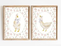 two framed pictures with ducks on them