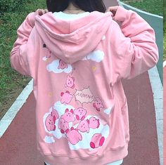 Cartoon Jacket, Autumn Kawaii, Harajuku Pink, Kawaii Hoodie, Harajuku Hoodie, Kawaii Harajuku, Cartoon Sweatshirts, Jacket Zipper, Hoodie Cardigan