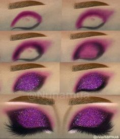 Diy Eyeshadow, Drag Make-up, Makeup Steps, Purple Eye Makeup, Makeup Help, Makeup Tutorial Eyeshadow, Smink Inspiration