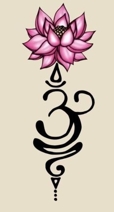 a lotus flower with the letter e in it's center and an omen symbol on