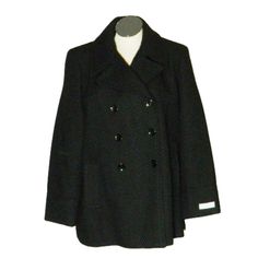 Calvin Klein $198 Women's Black Basket Weave Coat Jacket Sz 1x Nwt! Double Breasted Collar Basket Weave Lined Front Right & Left Pockets Shell & Lining 100% Polyester Rear Yoke From A Smoke-Free And Pet-Free Home! Overall Length 30" 23.5" Across The Front Of The Chest Elegant Calvin Klein Business Casual Outerwear, Elegant Calvin Klein Outerwear For Office, Elegant Calvin Klein Office Outerwear, Classic Calvin Klein Blazer For Work, Spring Calvin Klein Business Casual Outerwear, Long Sleeve Fall Peacoat For Work, Elegant Calvin Klein Outerwear For Career, Calvin Klein Spring Business Casual Outerwear, Elegant Calvin Klein Career Outerwear