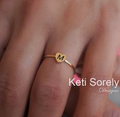 Small and dainty heart ring engraved with your initial and handmade in precious metal of your choice. Order your desired initials to create stacking ring set for your loved ones. Rings will be handmade using old style craftsmanship methods.  Designs by Keti Sorely. Available Metals:  * 10K Solid Gold (Yellow Rose or White) * 14K Solid Gold (Yellow Rose or White) * 18K Solid Gold (Yellow Rose or White) Ring Sizes: 5 to 11 -----How to personalize ------- Option 1: Send us your desired initials usi Minimalist Personalized Heart Ring For Anniversary, Minimalist Personalized Heart Initial Ring, Personalized Rose Gold Heart Ring For Wedding, Heart Shaped Initial Ring For Gift, Heart-shaped Initial Ring Gift, Heart Shaped Initial Ring Gift, Heart-shaped Initial Ring For Promise, Heart Shaped Initial Ring For Promise, Heart-shaped Initial Promise Ring