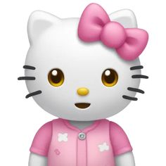 the hello kitty doll is dressed in pink and has a big bow on her head