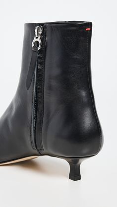 Find AEYDĒ Sofie Nappa Leather Boots on Editorialist. Upper: Calfskin. Kitten heel. Zip at side. Pointed toe. Leather sole with rubber heel cap. Made in Italy. This item cannot be gift-boxed. Measurements: Heel: 1.75in / 45mm Leather Low Heel Boots For Office, Office Leather Heeled Boots With Low Heel, Designer Leather Boots With Sculpted Heel, Designer Leather Heeled Boots With Sculpted Heel, Leather Heels With Sculpted Heel And Snip Toe, Leather Heeled Boots With Branded Heel Counter, Leather Heeled Boots With Contrasting Heel For Office, Leather Heeled Boots With Sculpted Heel For Work, Evening Leather Heeled Boots With Branded Heel