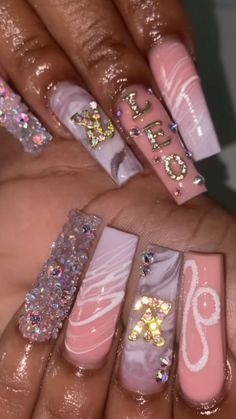 Zodiac Birthday Nails, Nail Ideas Fun, Acrylic Nails Purple, Leo Nails, Colorful Acrylics, Nails Pink Acrylic, Nails Lavender, Purple Toe Nails, Sweet 16 Nails