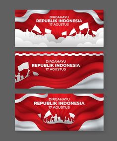 Indonesia Dirgahayu Independence Day Banner Banner Acara, Banner 17 Agustus, Independence Day Banner, Indonesian Flag, Social Media Branding Design, Stage Set Design, Food Logo Design