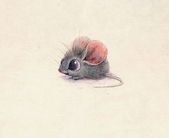 a drawing of a mouse with a pink shell on it's back