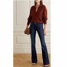 Frame Le High Flare Jeans. Nwt. Size 25. Color- Sutherland. Retail- $238 Waist (Laying Flat Across)- 12.5” Hips- 15” Inseem- 35” Rise- 9.5” Backrise- 13” Leg Opening (One Side)- 10.5” Affluent Style Women Casual, Hi Rise Jeans Outfits, Fancy Jeans Outfit Winter, Dark Jeans And Blazer Outfit, Skyscraper Jeans Outfit, Mom Jeans Shoes How To Wear, Bootcut Jeans Outfit Work, Dark Bootcut Jeans Outfit, High Rise Flare Jeans Outfits