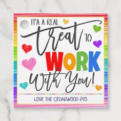 it's a real treat to work with you card