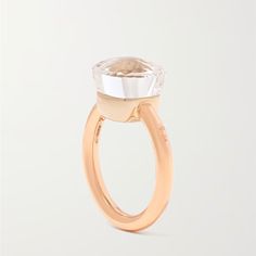 One Of The Kind Pomellato Topaz Ring Luxury White Topaz Ring With Rose Cut Diamonds, Luxury White Topaz Ring With Brilliant Cut, Luxury White Topaz Ring, Pomellato Jewelry, Yellow Gold Amethyst Ring, Morganite Diamond Ring, Gold Amethyst Ring, Morganite Diamond, Knot Ring