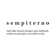 the words sempiterno are written in black and white on a white background