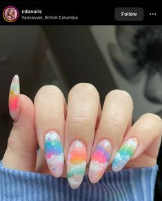 Fun Summer Nails, Long Nail Art, Bears Nails, May Nails, Metallic Nails