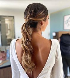 Bride With Medium Length Hair, Ponytail Bridal Hair, Bridemaids Hairstyles, Bridal Hair Down, Hair Upstyles, Hair Stylist Life, Party Hairstyles