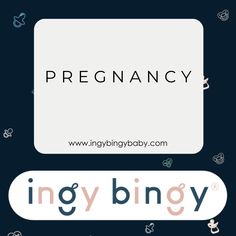 the logo for pregnant baby products is shown in front of a black background with white and pink lettering