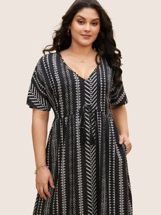 Trendy Dress, Bohemian Print, Sleeve Midi Dress, Midi Dress With Sleeves, Trendy Dresses, Dolman Sleeve, Boho Dress, Black Fashion, Types Of Sleeves