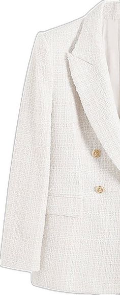 Casual White Tweed Jacket For Office, White Tweed Blazer With Buttons, Classic White Tweed Jacket With Button Closure, White Single-breasted Tweed Jacket For Formal Occasions, White Tweed Blazer With Button Closure, White Tweed Outerwear With Button Closure, White Tweed Jacket With Button Closure, Old Money Aesthetics, Money Aesthetics