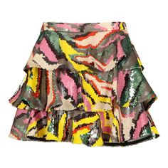 Our Multi Print Ruffled Sequin Mini Skirt is the perfect addition to your summer wardrobe. Whether you're having cocktails in the city or on a tropical vacation . Wear with our off shoulder crop or matching bralet. Made with our special multi print on sequins and fully lined in silk. Paired with our Off Shoulder Crop Top Made in New York City Silk Zipper Fully Lined Swarovski Crystal Dress, Girls Weekend Getaway, Crystal Dress, Sequin Mini Skirt, Off Shoulder Crop Top, Vacation Wear, Sophisticated Dress, Sequin Mini Skirts, Girls Weekend