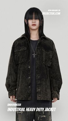 Industrial styled heavy-duty jacket with premium cotton fabric designed by UNDERWATER. Bomber Jacket