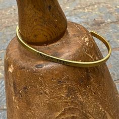 Indian Lake Gold Plated Skinny Custom Stamped Cuff Bracelet Moscow Mule Mugs