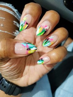 Drippy Nails, Short Almond Shaped Nails, Nails Board, Mac Store, Funky Fingers, Nail Tip Designs, Candy Paint, Nail Collection