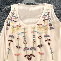 Fully Lined Beaded Tank Nwot Hand Beading, Womens Tops, Size Medium, Tank Tops, Boutique, Cream, Women Shopping, Color