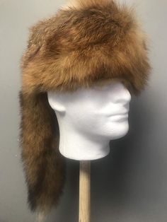 Hand made Davy Crockett style fur hatMade from Authentic Fox hideMade to orderShips from Kentucky, made in the USAll materials from. Start to finish are processed here in Kentucky. Leather linedSuper plush fur and extremely warm Davy Crockett, Revolver Holster, Fox Hat, Animal Hide, Trapper Hats, Fur Hat, Saddle Leather, Fox Fur, Hat Making