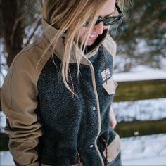 Highly Sought-After Reclaimed Wool Jacket From Patagonia! This Was A Limited Edition In 2014 And Is Now An Extremely Rare Find! Sustainable, High Quality, So Cute, & From A Company That’s Always Got Your Back, For The Life Of The Garment...What More Could You Ask For?! Really Cozy And Warm (But Not For Subzero Temps Like Dead Of Winter In The Northeast). Neutral, Natural Colors With Cute Pop Of Orange On The Cinch Ties. Fabric Content: * 52% Wool/43% Poly/5% Nylon Approximate Measurements (Laying Flat, Unstretched): * Chest (Pit To Pit): 18.5” * Length (Shoulder To Hem): 28” Condition: * Excellent, Nearly New Condition! Worn Only Once Or Twice. Tag Not Included. ***Check Out The R Winter Coats Women Uk, Cute Fleece Jacket, Filson Women, Mountain Fashion, Swiss Fashion, The Cinch, Outdoorsy Style, Wool Jackets Women, Hiking Outfit Winter