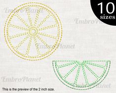 this is the embroidery pattern for a lemon slice