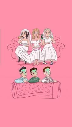 some people are sitting on a couch and one is in the process of getting married