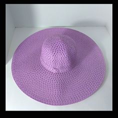 Lavender Sun Hat- New With Tag * Straw Material, Lightweight * Brim 6" * Hat Circumference 24" * Crown Top 4" * Adjustable Drawstring For Fitting/Sizing One Size Vacation Sun Hat, Purple Sun Hat With Curved Brim For Spring, Adjustable Lavender Wide Brim Hat, Lavender Wide Brim Summer Hats, Purple Wide Brim Hat For Spring, Adjustable Lavender Hat With Curved Brim, Adjustable Purple Fedora, Adjustable Purple Fedora Hat, Purple Fedora Hat For Spring