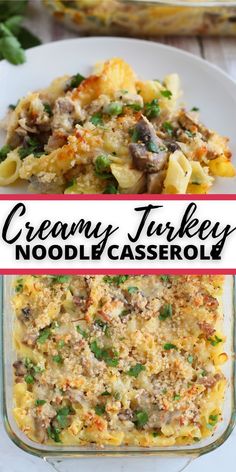 this creamy turkey noodle casserole is an easy and delicious side dish