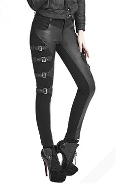 I'd wear these everyday if they belonged to me haha! Like, just let them become my second skin sort of.. Lawd! These speak directly to the innermost of my visual dark aesthetics. Gimme. Now. :'< Gothic Trousers, Fabric Jeans, Gothic Mode, Gothic Clothes, Boyfriend Jean, Women's Trousers, Leather Trousers, Gothic Outfits