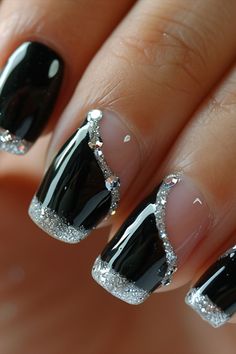 Elegant and Sophisticated Nail Art Looks Galactic Glamour, Space Nail Art, Negative Space Nail Art, Silver Nail Designs, Chic Nail Designs, Gel Nail Art Designs, Elegant Nail Designs, Nails Design With Rhinestones