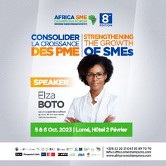 a flyer for an event with a woman in white shirt and glasses on the front