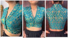 Pack Neck Blouse Designs Latest, Collar Pattern Blouse Design, Collar Neck Designs For Blouse, Collar Neck Blouses, Short Hands Blouse Designs, Collar Blouse Designs For Saree, Color Blouse Designs, High Neck Blouse Pattern, Blouse Designs Latest Back Side