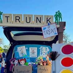 trunk or treat display in the back of a car