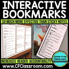 an interactive bookmarks for students to use in the classroom, with text and pictures