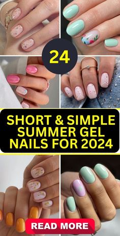 Discover the top 24 summer gel nails for 2024, showcasing the latest trends in chic, short, and simple designs. Perfect for fashion-forward women, our guide offers inspiration for elegant manicures with a minimalist touch. Embrace the beauty of simple pink, white, and green hues with playful accents and classy finishes. Get ready to flaunt your fresh summer style with these effortlessly beautiful nail ideas! Dipped Nails Ideas Natural Nail, Cute Short Summer Nails Gel, Basic Gel Nails Simple, Gel Nails Ideas Short Simple One Color, Gel Nail Designs 2024, Summer Nail Designs Short Nails, Gel Nails Ideas Summer 2024, Summer Manicure Ideas Gel, 2024 Short Nails