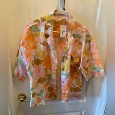 This Billabong Shirt Can Be Worn Open As A Jacket Over A Tank Or Buttoned. It Feels Like Linen And Is Very Classy But With That Summer Vibe. Pit To Pit 20”, Shoulder To Hem 24”. 100 % Cotton. Nwt. L 12-14 . Front Pocket Billabong Logo On Back. All My Items Are Probably Pre Owned Unless It Says Different, But Not Necessarily Worn. I Do My Best To Check Them Over And Point Out If I See Anything And Price Them Accordingly. I’m Not Necessarily A Big Discounter As I Try To Get The Best Deal Right Out Vintage Beach Shirt For Spring, Pink Button-up Summer Tops, Pink Summer Button-up Tops, Retro Beach Shirt For Spring, Retro Cotton Shirt For Day Out, Pink Collared Top For Vacation, Vintage Multicolor Tops For Day Out, Pink Floral Print Summer Shirt, Retro Pink Button-up Top