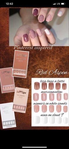 Red Aspen Nail Dash Combos Fall, Nail Color Combos, Band Nails