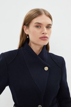 Style: Smart CoatFabric: WoolLength: RegularSleeve Length: Long Sleeve Navy Style, Navy Fashion, Short Coat, Quick Delivery, Wool Blend, Buy Online, Shop Now, Bring It On, Wool