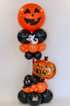 Halloween Party Column Rental - Lush Balloons Thanksgiving Balloon Bouquet, Color Palette Orange, Spiderman Balloon, Column Ideas, Colorful Halloween, Jumbo Balloons, Balloons Decorations