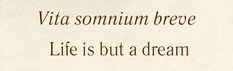 the words vita sommum heree life is but a dream