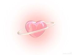 a heart shaped object is in the middle of a pink background with a ring around it