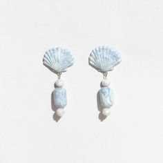 Feel in Love Handmade Polymer Clay Earrings Pearl Beads Seashell Jewelry - Etsy Beach Dangle Jewelry In Polymer Clay, Seashell Jewelry, Earrings Pearl, Handmade Polymer Clay, Polymer Clay Earrings, Pearl Beads, Clay Earrings, Sea Shells, Dangle Drop Earrings