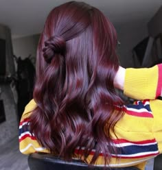 Full Burgundy Hair, Dark Maroon Hair Burgundy Brunettes, Dark Cherry Brown Hair Burgundy, Single Process Hair Color Red, Burgundy Hair Shadow Root, Dark Red Hair Color Burgundy Purple Fall, Fall Hair Colors Light Skin, Maroon Colored Hair, Dark Red Hair Ideas For Brunettes